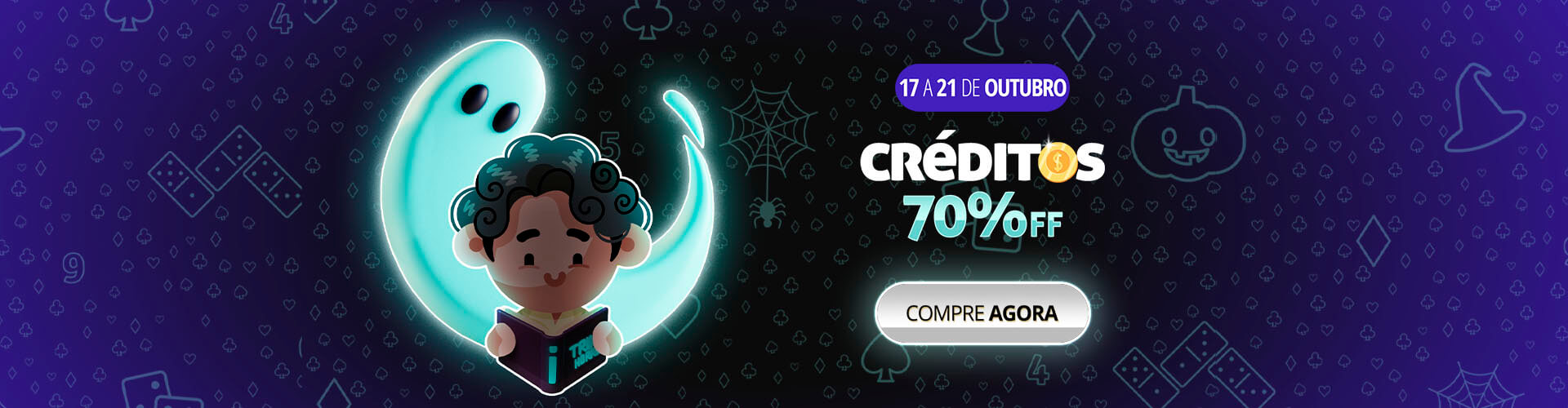 Entre no clima do Halloween com 70% de desconto em crditos! ???
