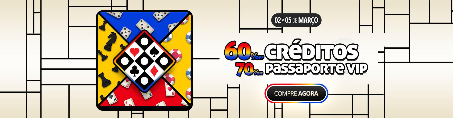 ? 60% off em cr�ditos e 70% nos passaportes para deixar suas jogadas ainda mais �picas!