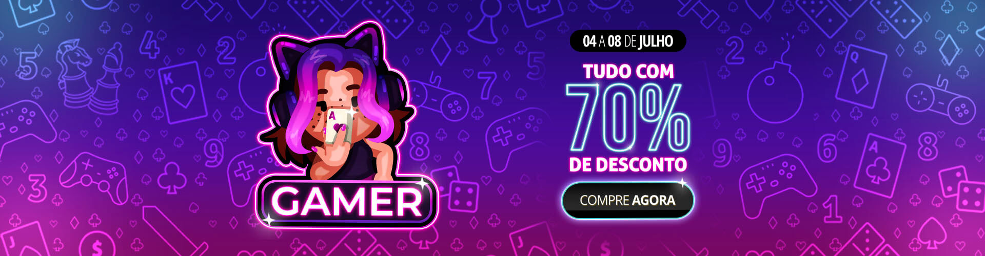  hora de dar play e garantir 70% de desconto em tudo no MegaJogos! ???