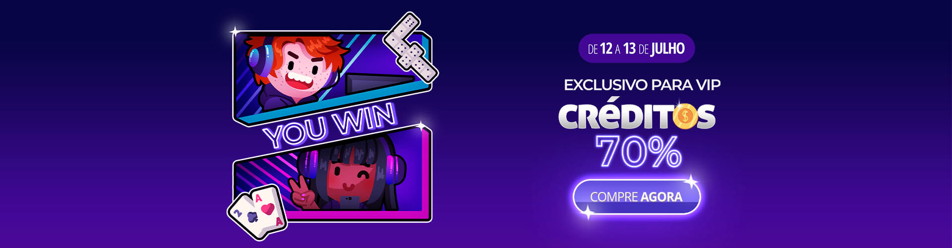 Exclusivo para VIPs: ganhe 70% de desconto em crditos e turbine seus jogos! ???