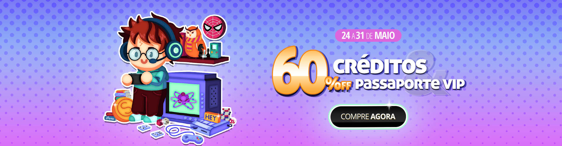 ? Nvel Jedi: 60% OFF em crditos e passaportes VIP! ??