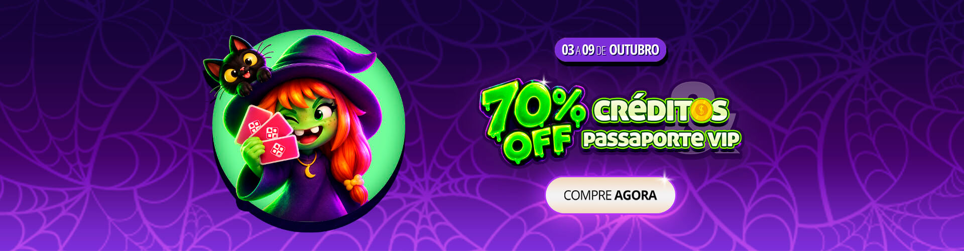 ? A bruxa lan�ou o feiti�o: 70% de desconto em tudo no MegaJogos! ??