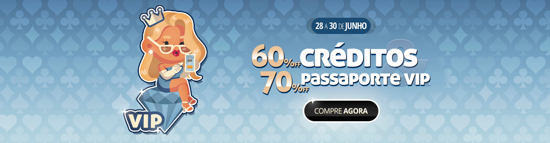 70% de desconto em passaporte VIP e 60% em crditos para voc brilhar nas partidas! ??